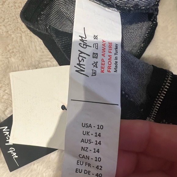 NWT black denim corset with off shoulder snap sleeves Nasty Gal - Picture 3 of 6